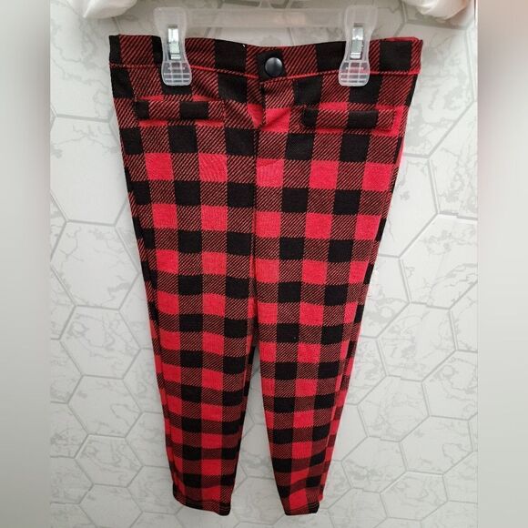 New toddler girl Christmas plaid dress and 2 piece outfit - Picture 7 of 13